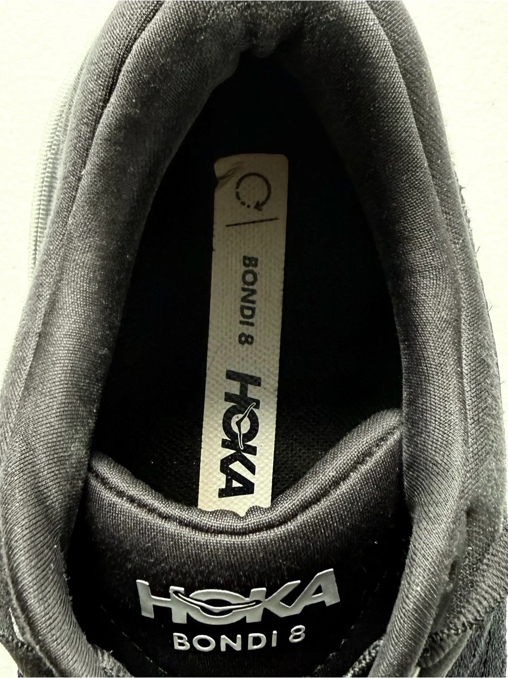 Hoka One One Bondi 8 Womens 10.5D Wide Black White Shoes 1127954 BWHT